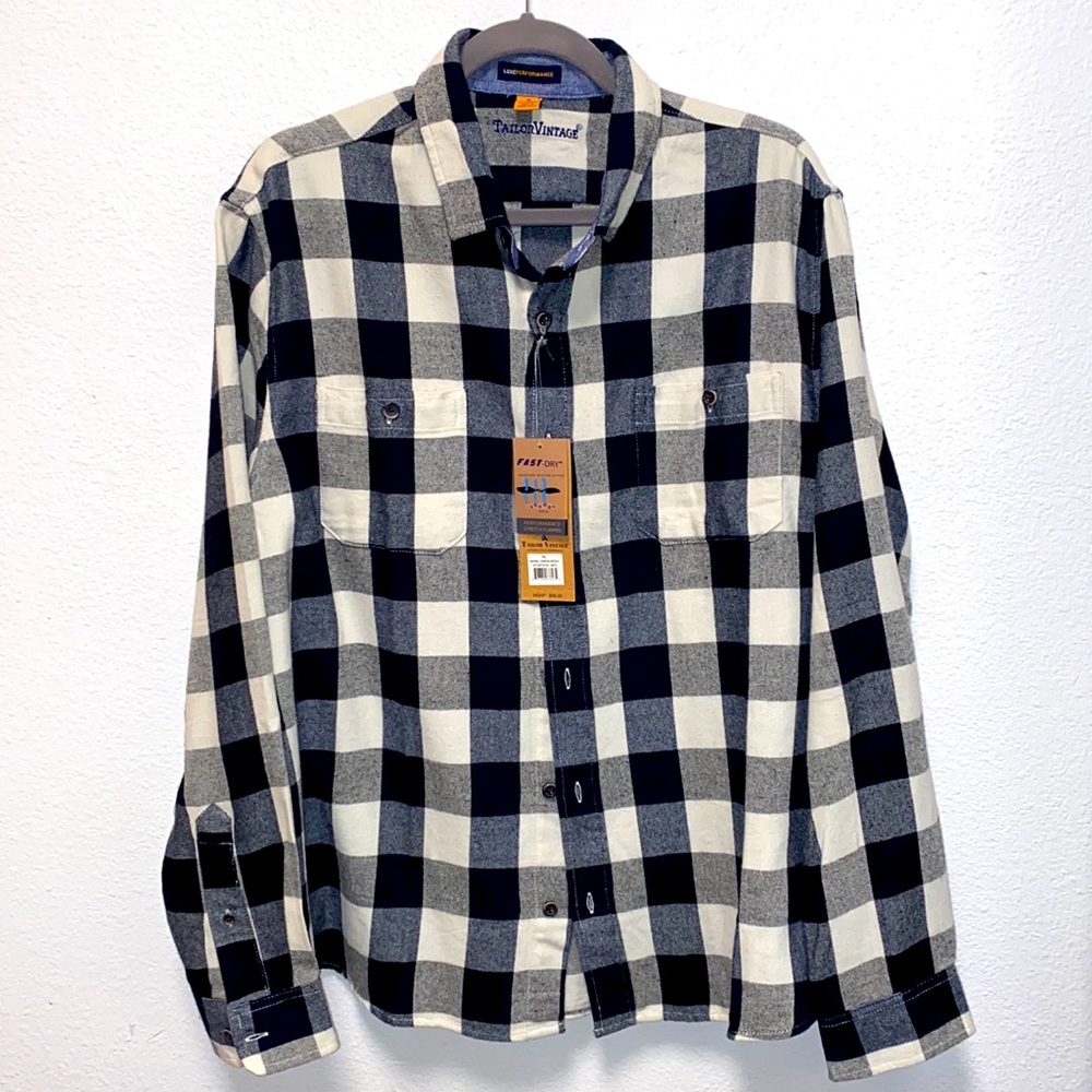 Tailor Vintage Luxe Performance Plaid Shirt. Mens XL. Brand New. Never Worn. NWT